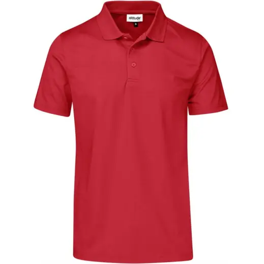 Mens Distinct Golf Shirt Red Front